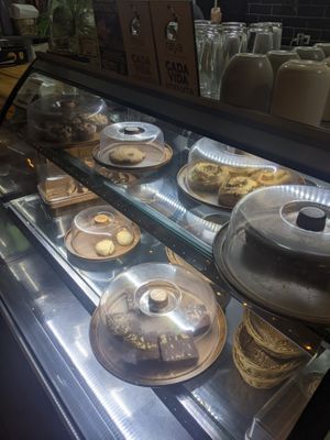 Selection of pastries at Coraje Vegan in Medellin