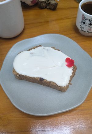 Pistachio Cake with Vanilla Cream at Coraje Vegan in Medellin