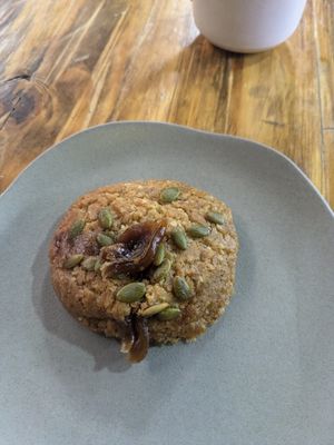 Cookie with arequipe at Coraje Vegan in Medellin