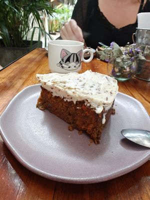 Carrot cake at Coraje Vegan in Medellin