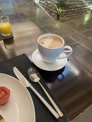 Soy latte   at Jaya House River Park in Siem Reap