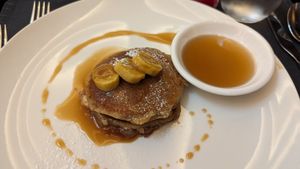 Vegan pancakes at Jaya House River Park in Siem Reap