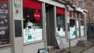 Exterior cafe and shop.  at Earthy - Canonmills in Edinburgh