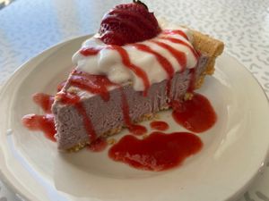 Strawberry Coconut Cheezecake at The Welcome Table Kitchen & Bakery in Morrison