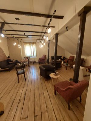 Cozy upstairs at Quahwa in Zagreb