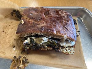 Mushroom melt (cut in half and the other half given to my husband) at LuLu's in Memphis