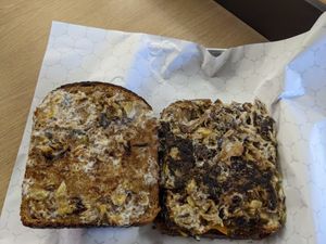 Mushroom melt on whole wheat toast; out of Focaccia at LuLu's in Memphis