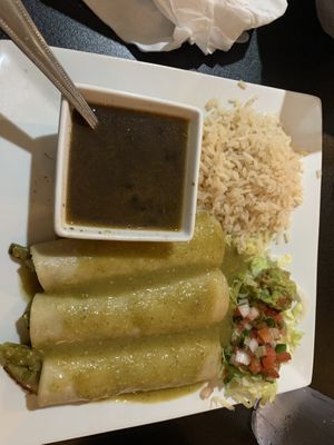 Cactus Enchiladas with green sauce   at Botanas Restaurant and Bar in Branson