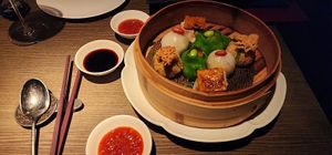 vegan dimsum at Hakkasan - Mayfair in London