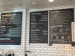 Menu at Loose Leaf Boba Company in Long Beach
