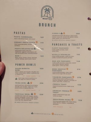 Menu at Mestizo in Iloilo City