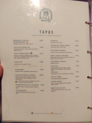 Menu at Mestizo in Iloilo City