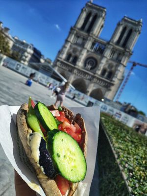 Falafel sandwich @Notre Dame at Maoz - Xavier Privas in Paris