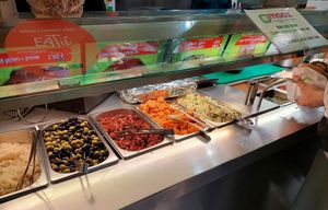 self-service counter at Maoz - Xavier Privas in Paris