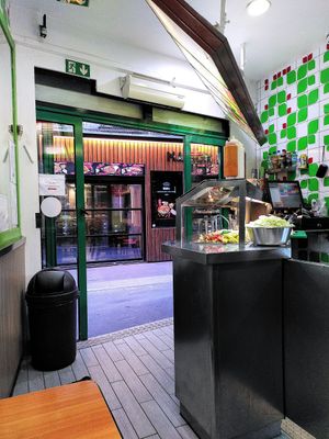 view from the eat-in space at Maoz - Xavier Privas in Paris