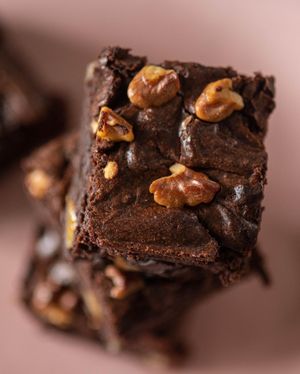 Chocolate walnut brownies at Sahyadrica  in Pune