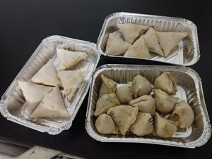 Vegan frozen samosas 💚🇧🇩 at Torus Vegan Home Made Food Service in Dhaka