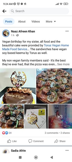 Vegan birthday for my sister, all food and the beautiful cake were provided by Torus Vegan Home Made Food Service... The sandwiches have vegan soy based keema by Torus as well. 

M at Torus Vegan Home Made Food Service in Dhaka