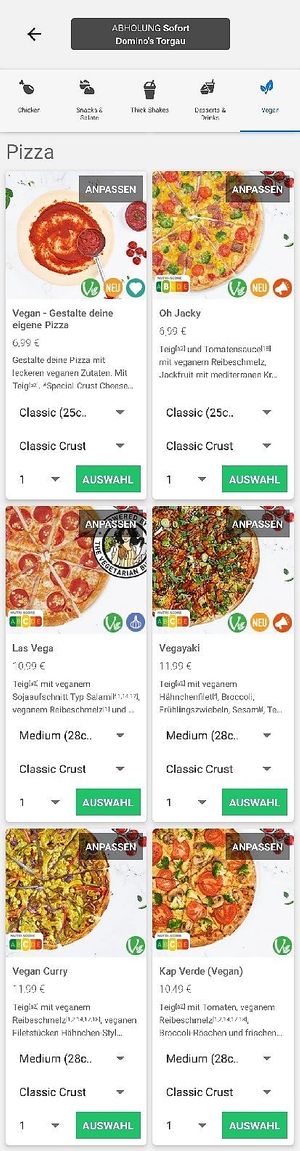 picture from the Domino's App at Domino's Pizza in Torgau