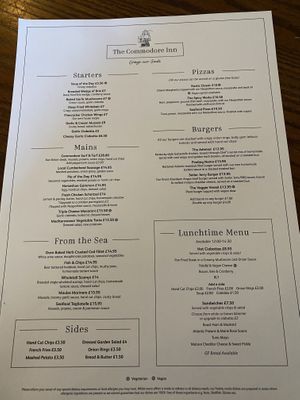 Menu  at The Commodore Inn in Grange-over-sands