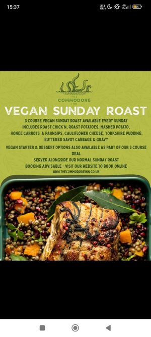 The original Facebook post at The Commodore Inn in Grange-over-sands