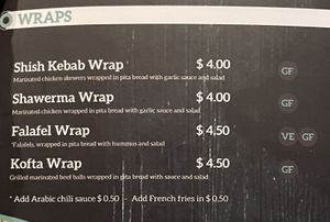 Menu 4 of 5 - Wraps  at The Tajine in Siem Reap