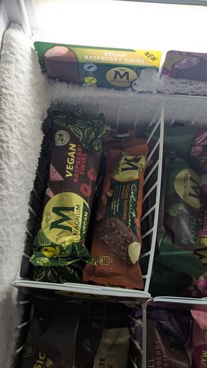 Vegan Magnums - Raspberry Swirl, Almond and Blueberry Cookie at moviESCAPE in Stockport