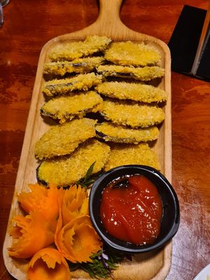 Crispy eggplant at Hoang's Restaurant Vietnamese Cuisine in Hanoi