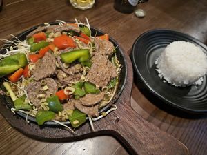 Vegan beef with chilli and lemongrass at Hoang's Restaurant Vietnamese Cuisine in Hanoi
