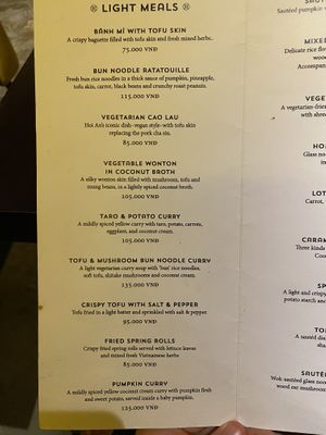 Menu  at V Vegan in Hoi An