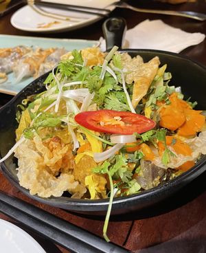 Tofu steak with glass noodles  at V Vegan in Hoi An