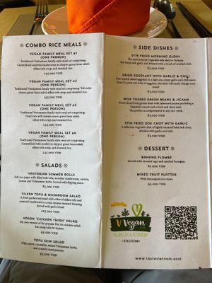 Menu at V Vegan in Hoi An