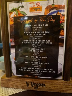 Special of the day  at V Vegan in Hoi An