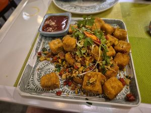 Tofu with salt and pepper at V Vegan in Hoi An