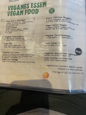 Vegan menu   at Brauhaus Tünnes und Schäl in Cologne