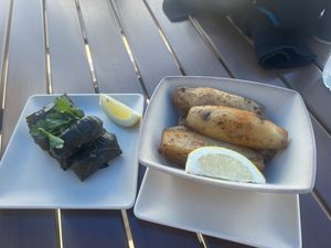 Dolmades & lemon potatoes  at The Great Greek Mediterranean Grill in Mount Pleasant