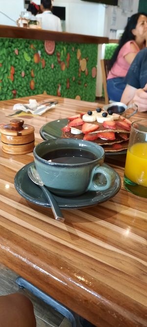 Pancakes and Coffee at Vegan Planet in Cancun