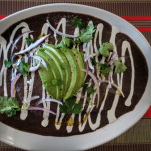 Enfrijoladas at Vegan Planet in Cancun