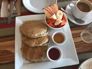 pancakes at Vegan Planet in Cancun