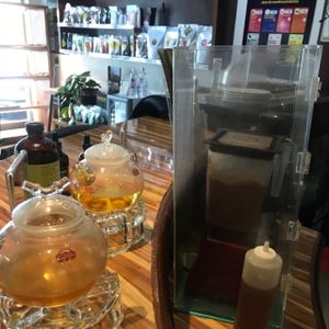 my coco shake  yum ?  at Vegan Planet in Cancun