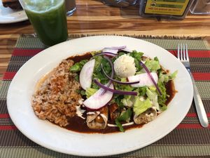 Enchiladas  at Vegan Planet in Cancun
