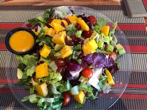 Mango avocado salad  at Vegan Planet in Cancun