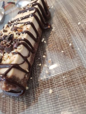 White chocolate cheesecake at Vegan Planet in Cancun