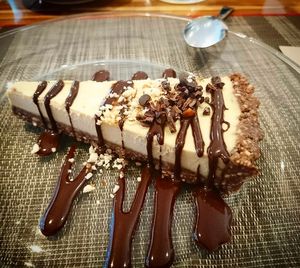 White chocolate cheesecake at Vegan Planet in Cancun