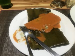 Tamale at Vegan Planet in Cancun