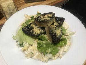 Alfredo pasta at Vegan Planet in Cancun