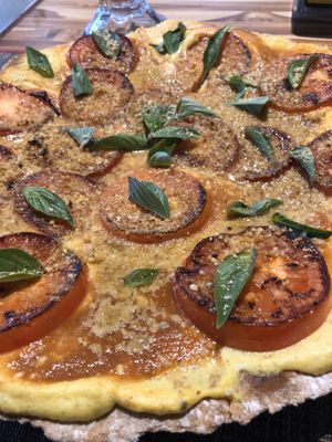 Amazing margarita pizza  at Vegan Planet in Cancun