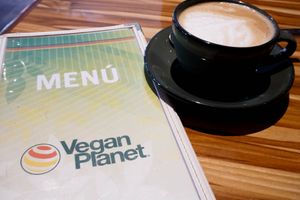 coffee at Vegan Planet in Cancun