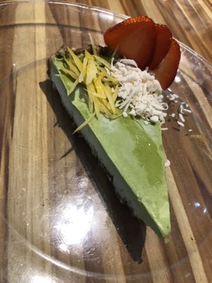 Lemon cheesecake  at Vegan Planet in Cancun