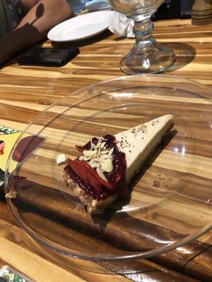 White chocolate cheesecake  at Vegan Planet in Cancun